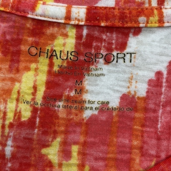 Chaus Sport Women’s Short Sleeve V-Neck Shirt Salmon Medium - Picture 4 of 5